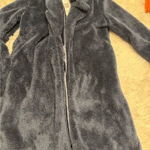 Angashion‎ Faux Fur Coat – Navy Blue, Size XL – NEW WITH TAGS